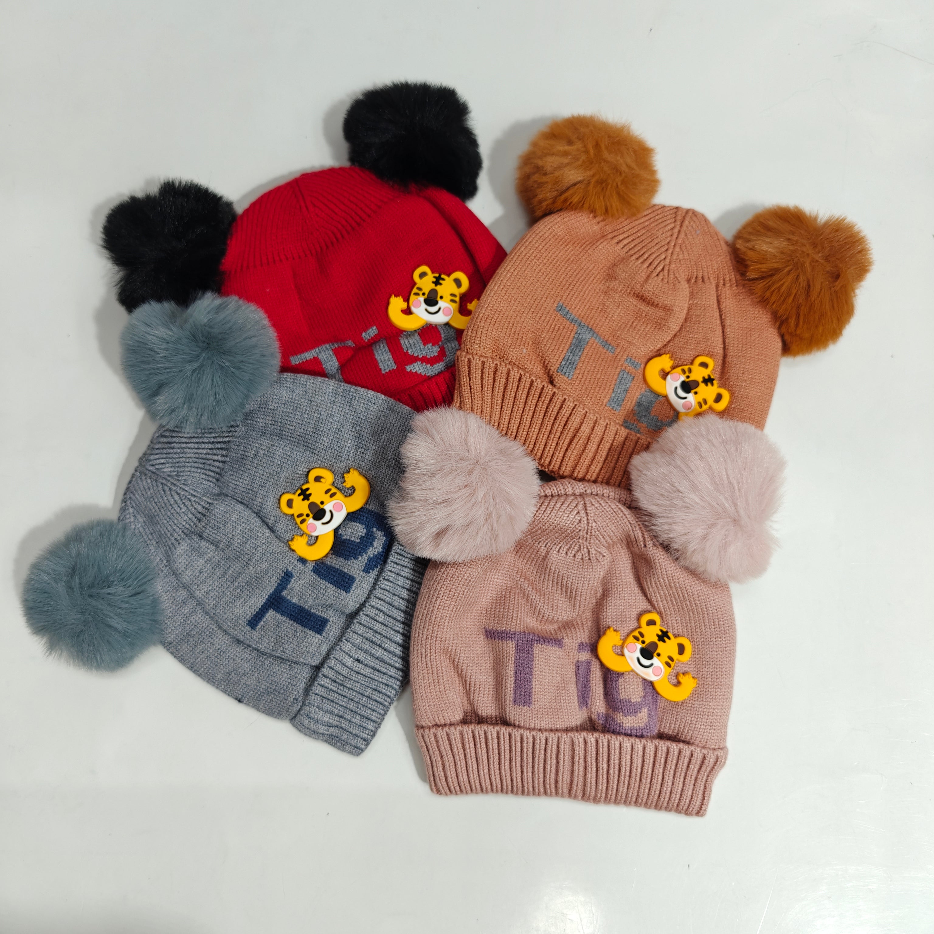 TIGER POM POM WINTER CAP