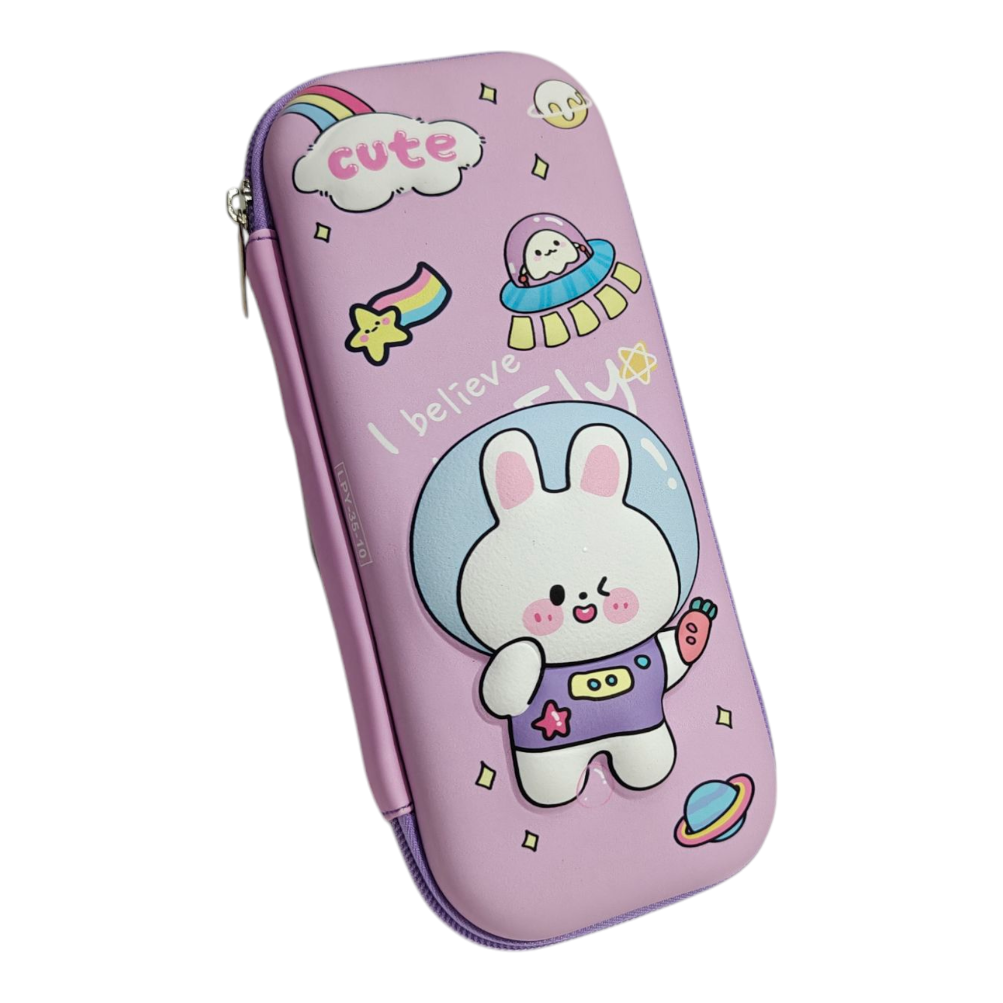 BUNNY RABBIT 3D PENCIL POUCH - PURPLE