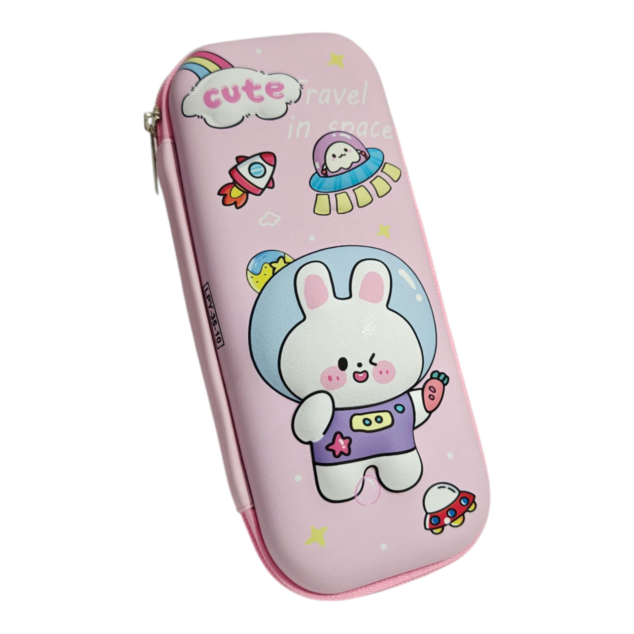 BUNNY RABBIT 3D PENCIL POUCH - LIGHT PINK