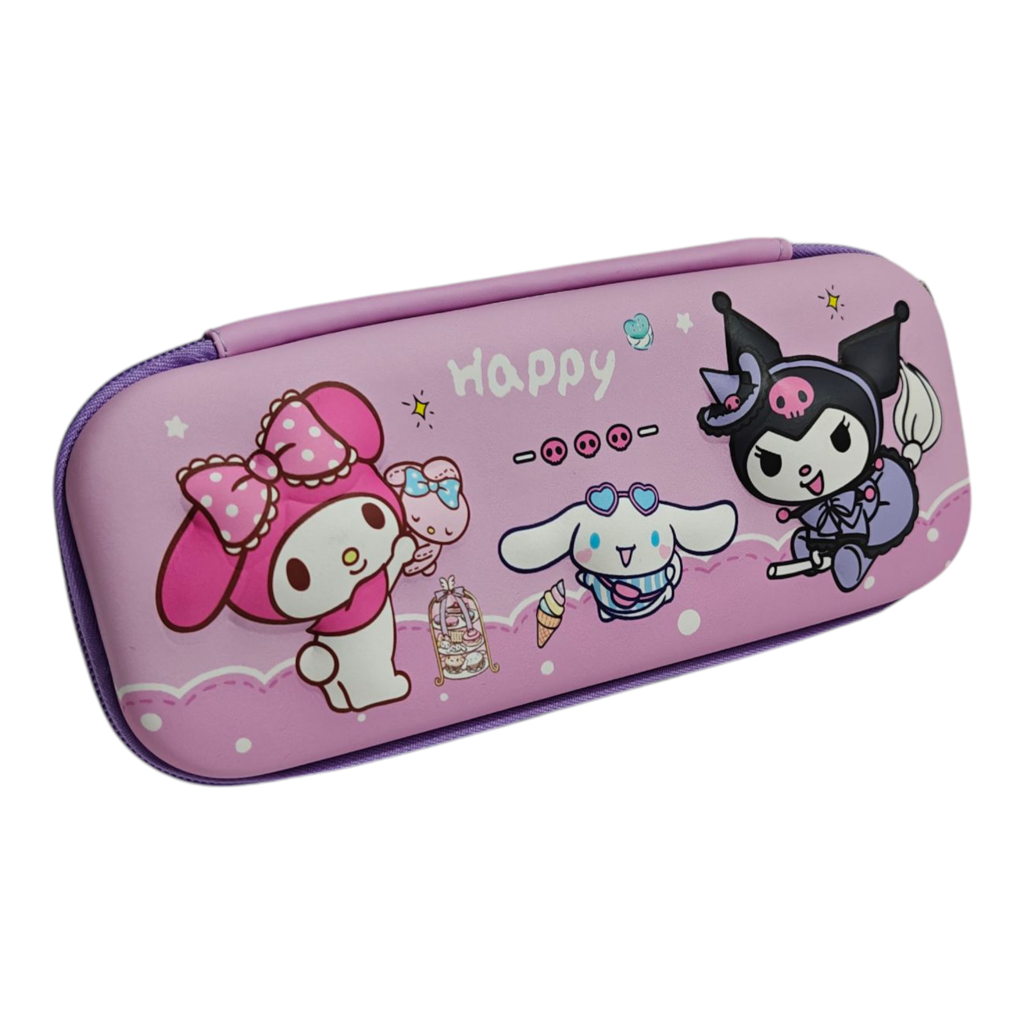 KITTY & KUROMI 3D PENCIL POUCH - PURPLE