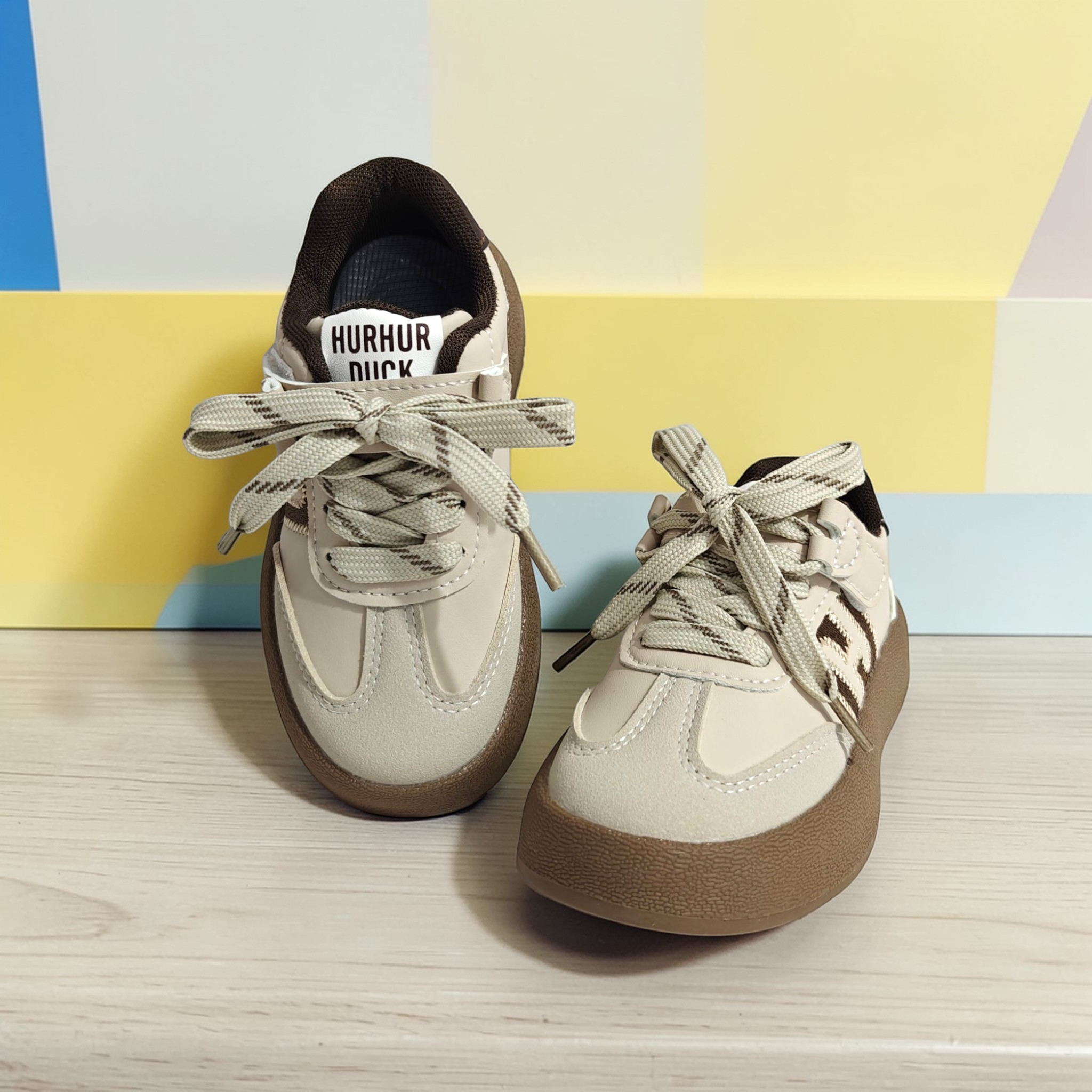 H PATCH DETAILED SNEAKERS - BROWN