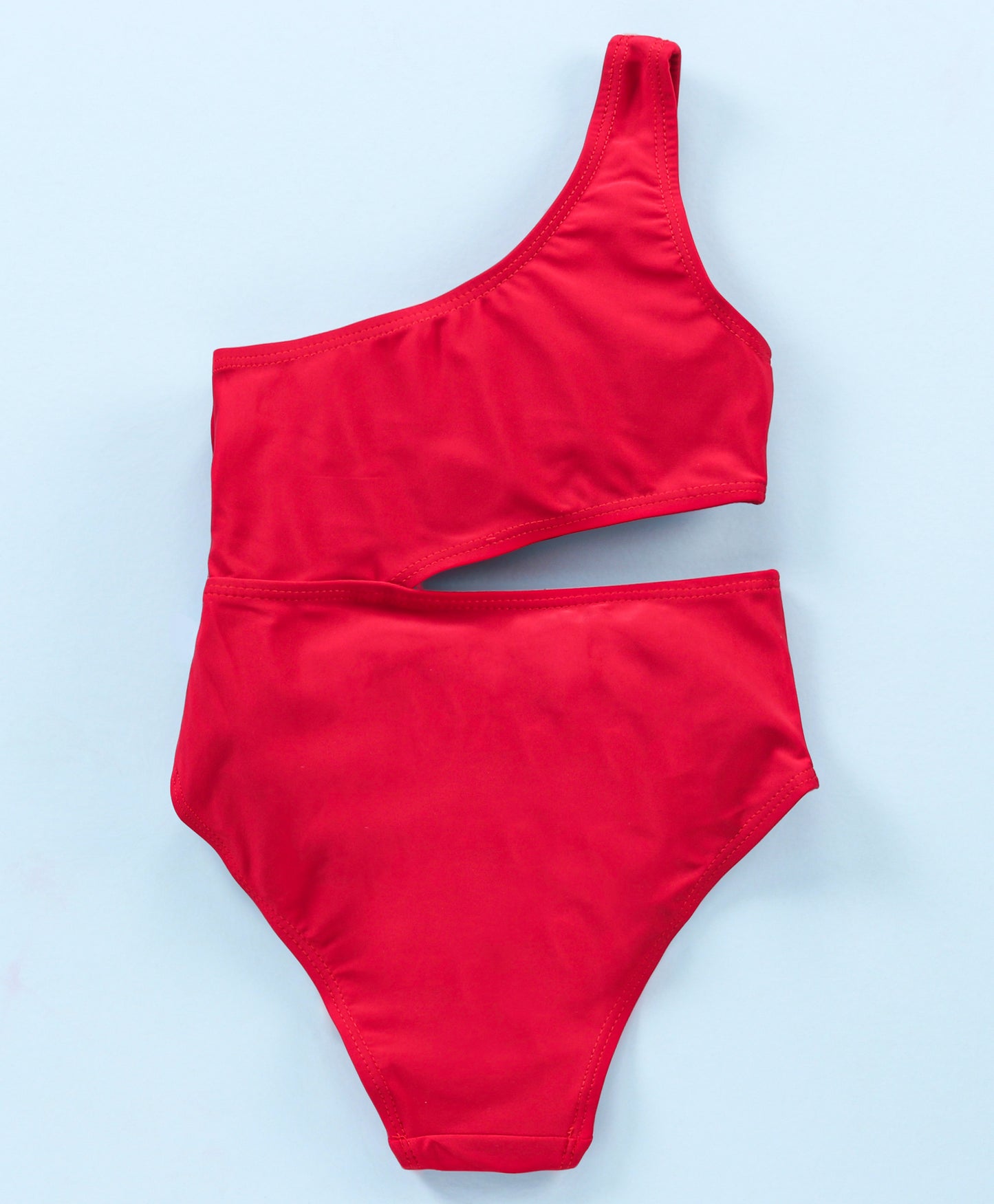 POLKI SIDE CUTE 1PC SWIM SUIT - RED