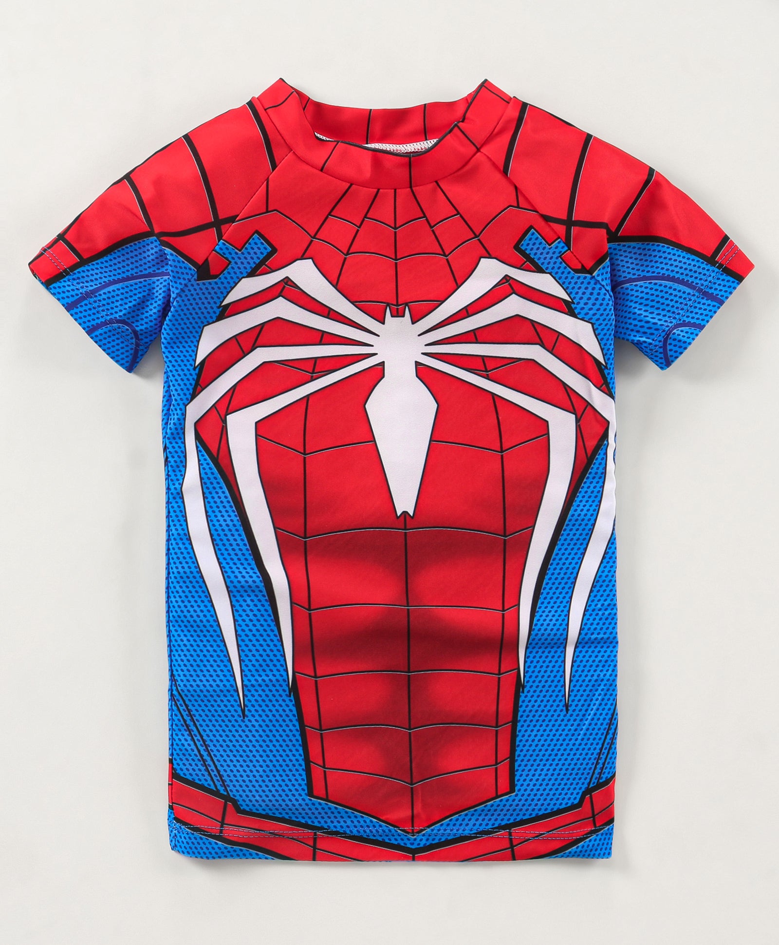 SPIDER WEB 2 PIECE SWIMSUIT - BLUE & RED