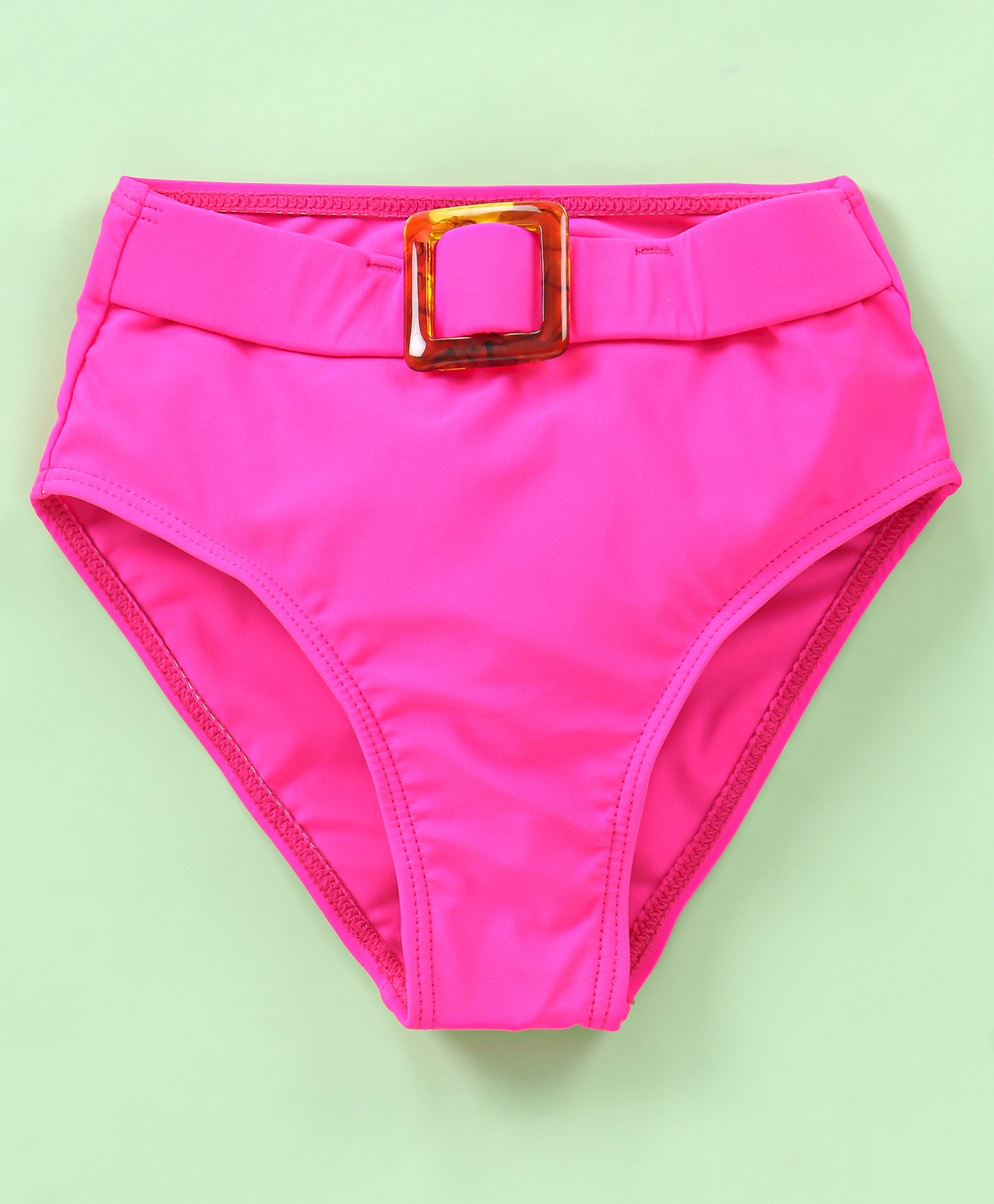 SOLID BUCKLE UP 2PC SWIM SUIT - HOT PINK