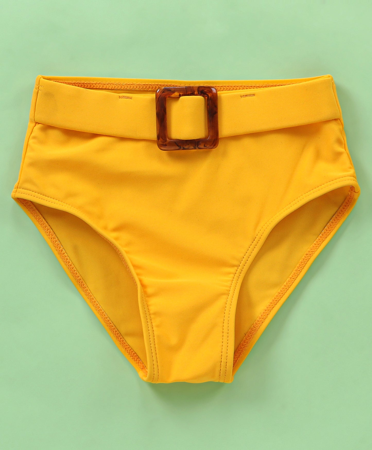 SOLID BUCKLE UP 2PC SWIM SUIT - LEMON YELLOW