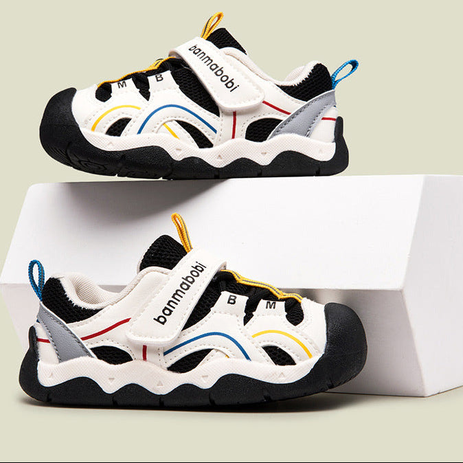 CRISS-CROSS DESIGN PREWALKER SHOES - BLACK