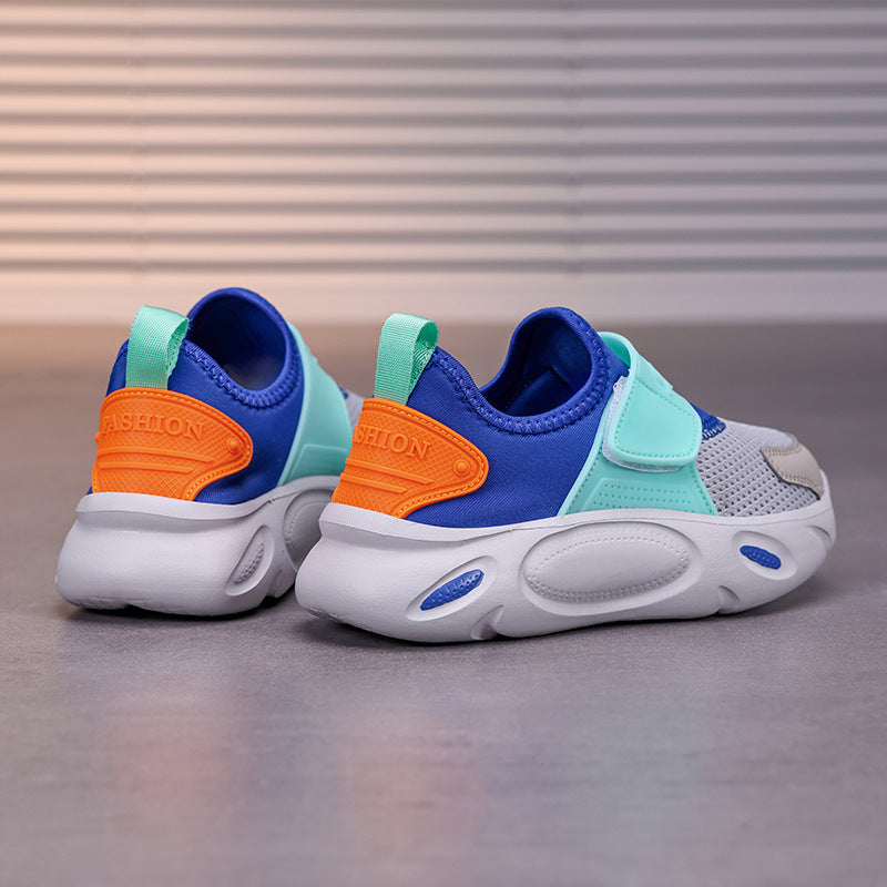 DUAL COLOR VELCRO SHOES - BLUE