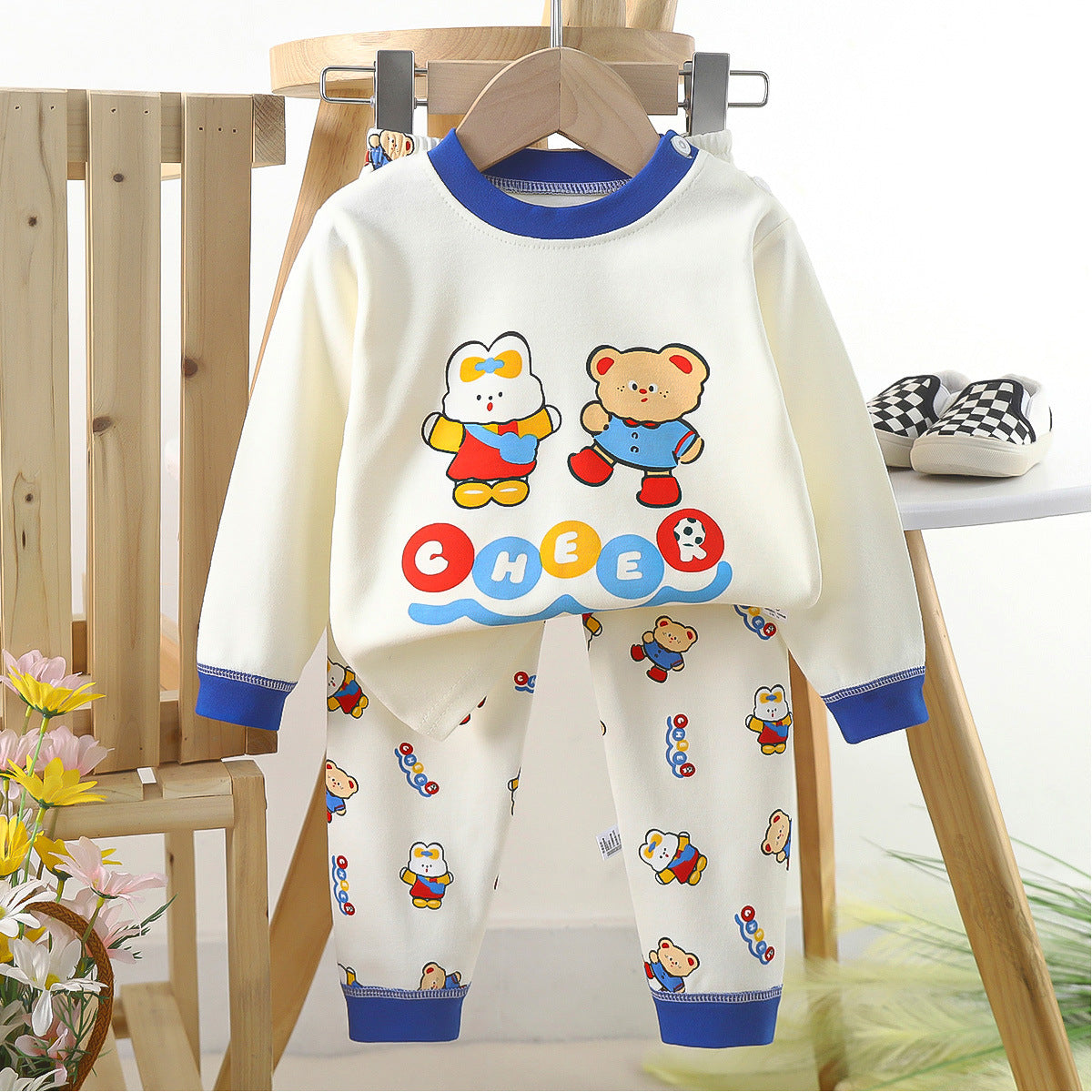 BEAR PRINT CO-ORD SET - WHITE