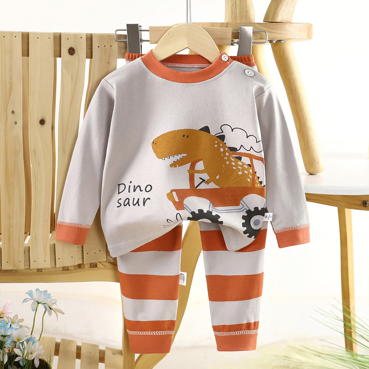 DINOSAUR PRINT CO-ORD SET - GREY