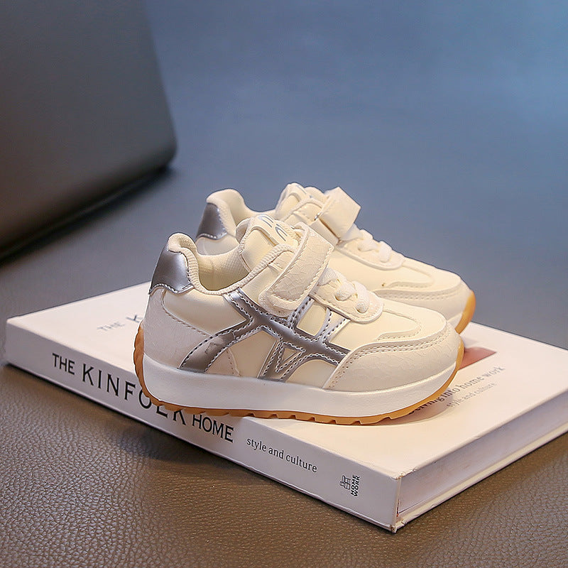 CRISS CROSS SNEAKERS - WHITE & SILVER