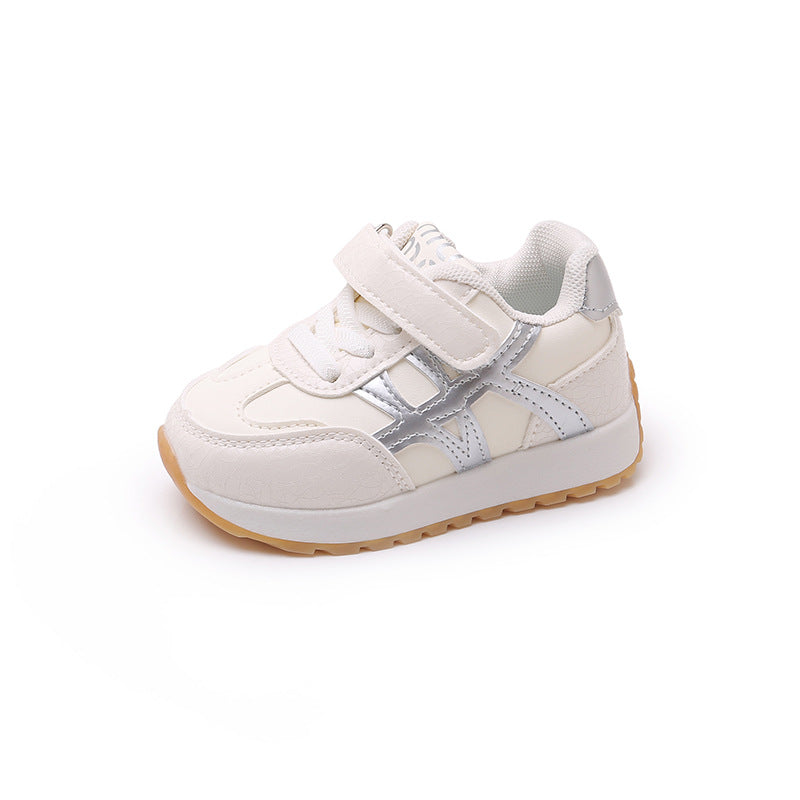 CRISS CROSS SNEAKERS - WHITE & SILVER