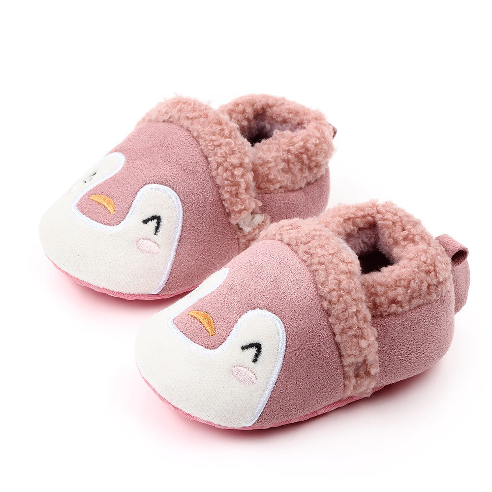 PENGUIN FACE SLIP-ON BOOTIES - PINK