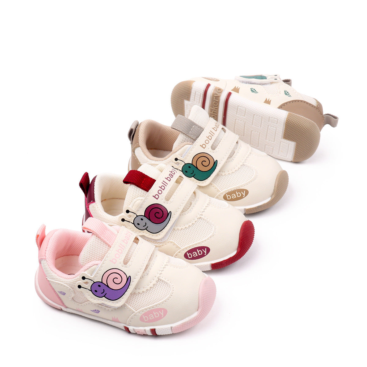 SNAIL PRINT PRE-WALKER SHOES - BEIGE