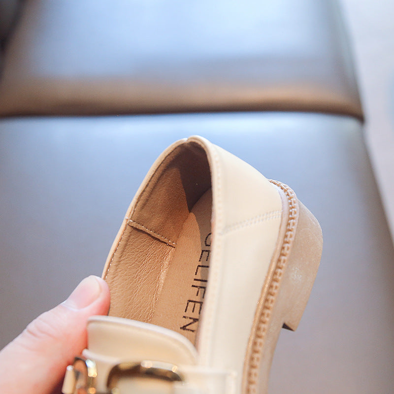 BUCKLE APPLIQE LOAFERS - WHITE