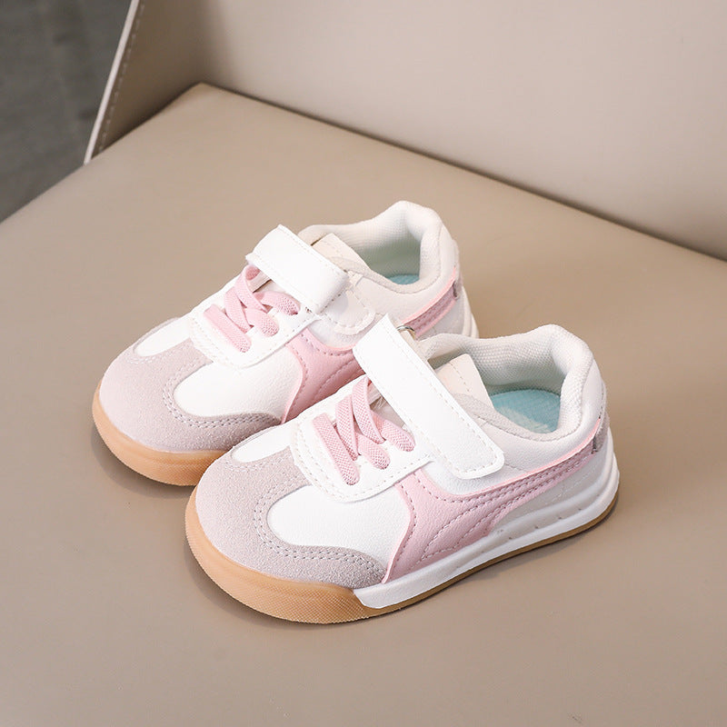 COLOR BLOCK SNEAKERS - WHITE & PINK