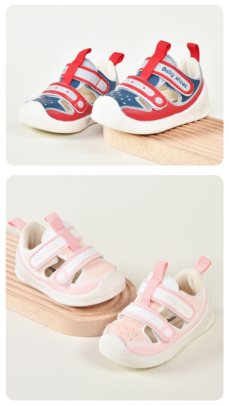 POLKA DOTS PRINTED SANDAL STYLE PREWALKER SHOES - LIGHT PINK