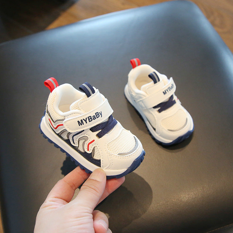 SIDE PATCH DETAILED PREWALKER SHOES - NAVY