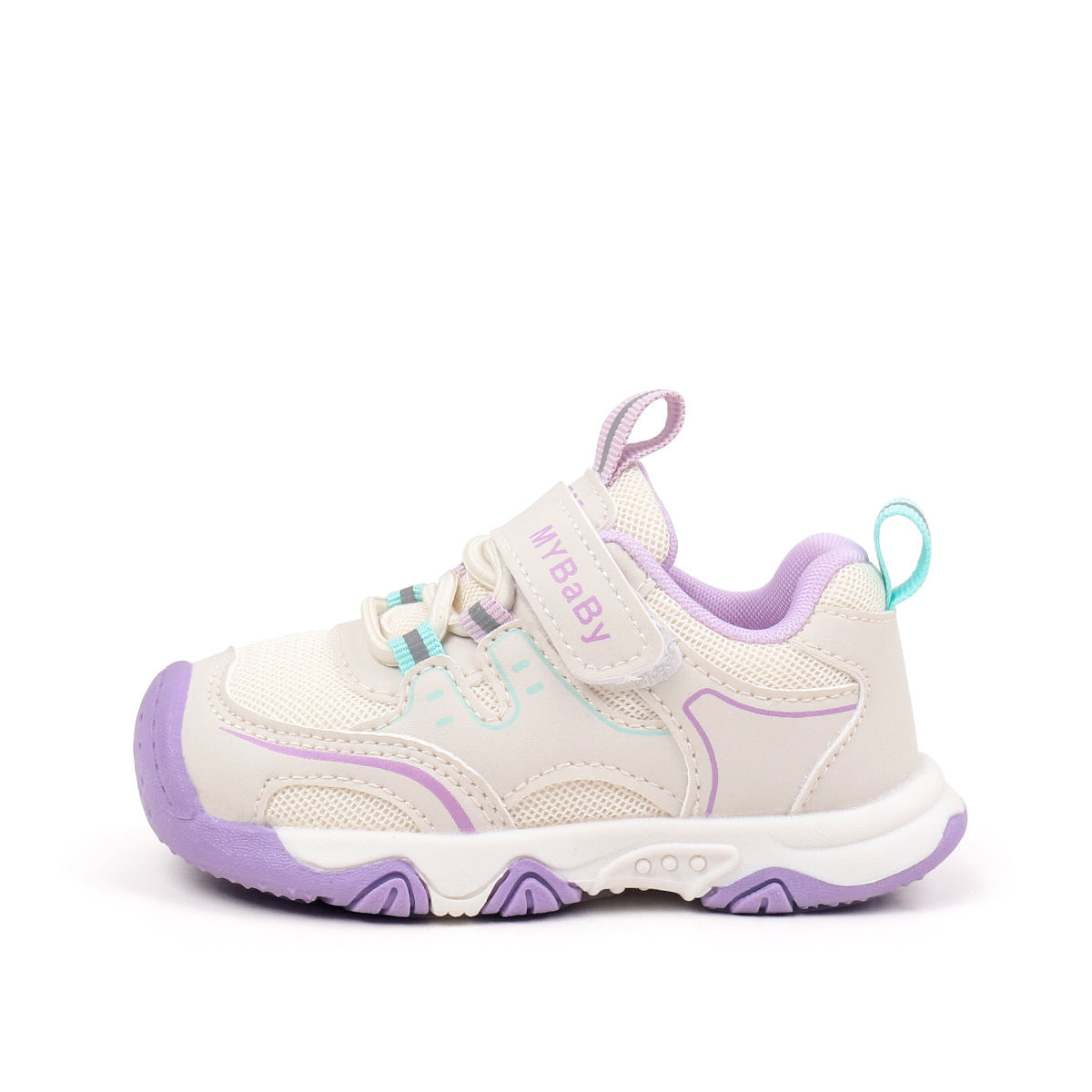 LACE DESIGN VELCRO CLOSURE PREWALKER SHOES - PURPLE