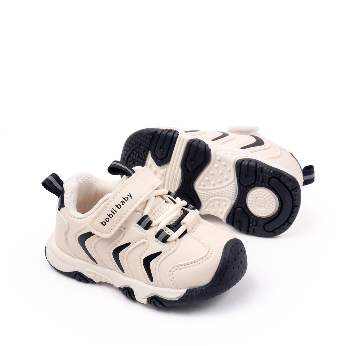 ZIG-ZAG DESIGN PREWALKER SHOES - BLACK