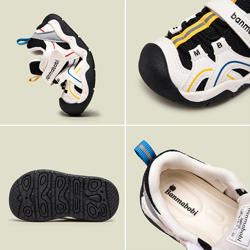 CRISS-CROSS DESIGN PREWALKER SHOES - BLACK