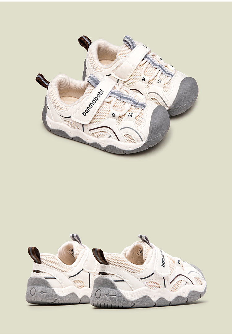 CRISS-CROSS DESIGN PREWALKER SHOES - GREY