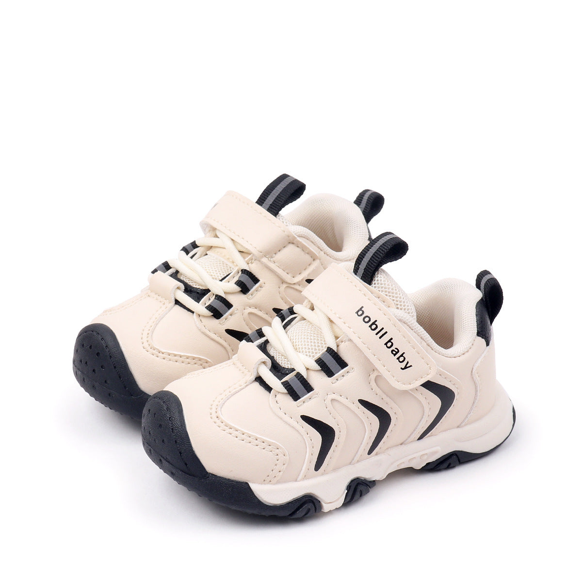 ZIG-ZAG DESIGN PREWALKER SHOES - BLACK