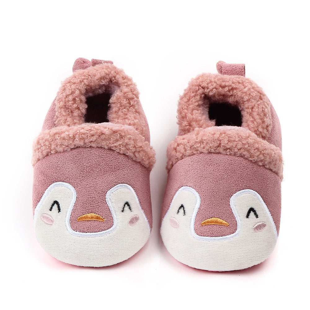 PENGUIN FACE SLIP-ON BOOTIES - PINK