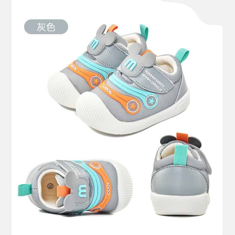 BUNNY EARS APPLIQUE PREWALKER SHOES - GREY