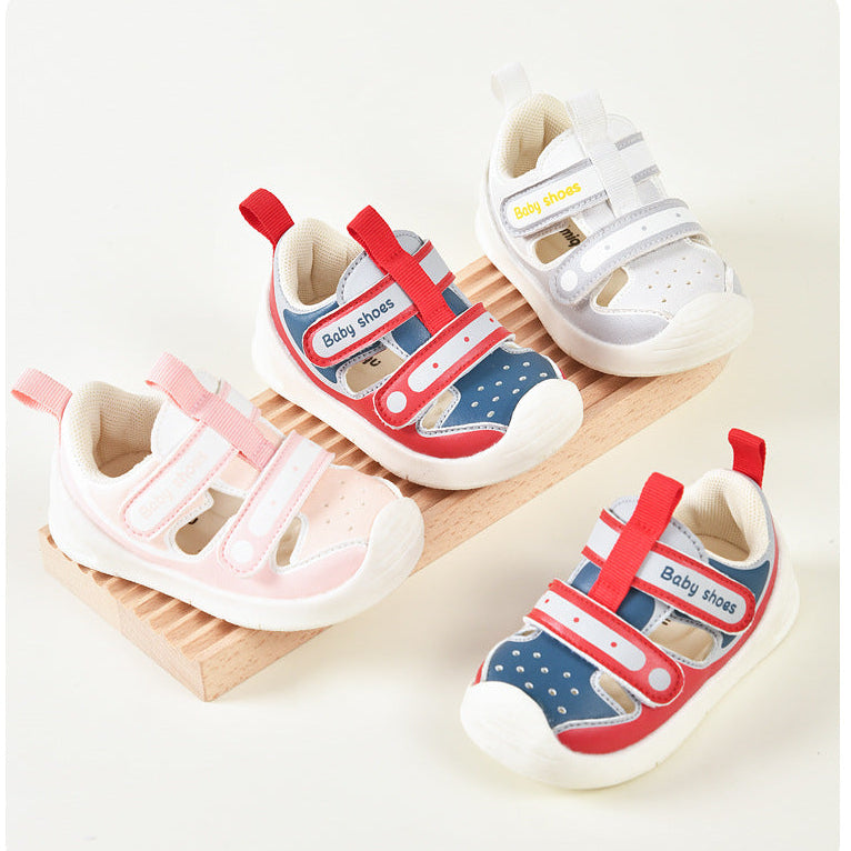 POLKA DOTS PRINTED SANDAL STYLE PREWALKER SHOES - LIGHT PINK