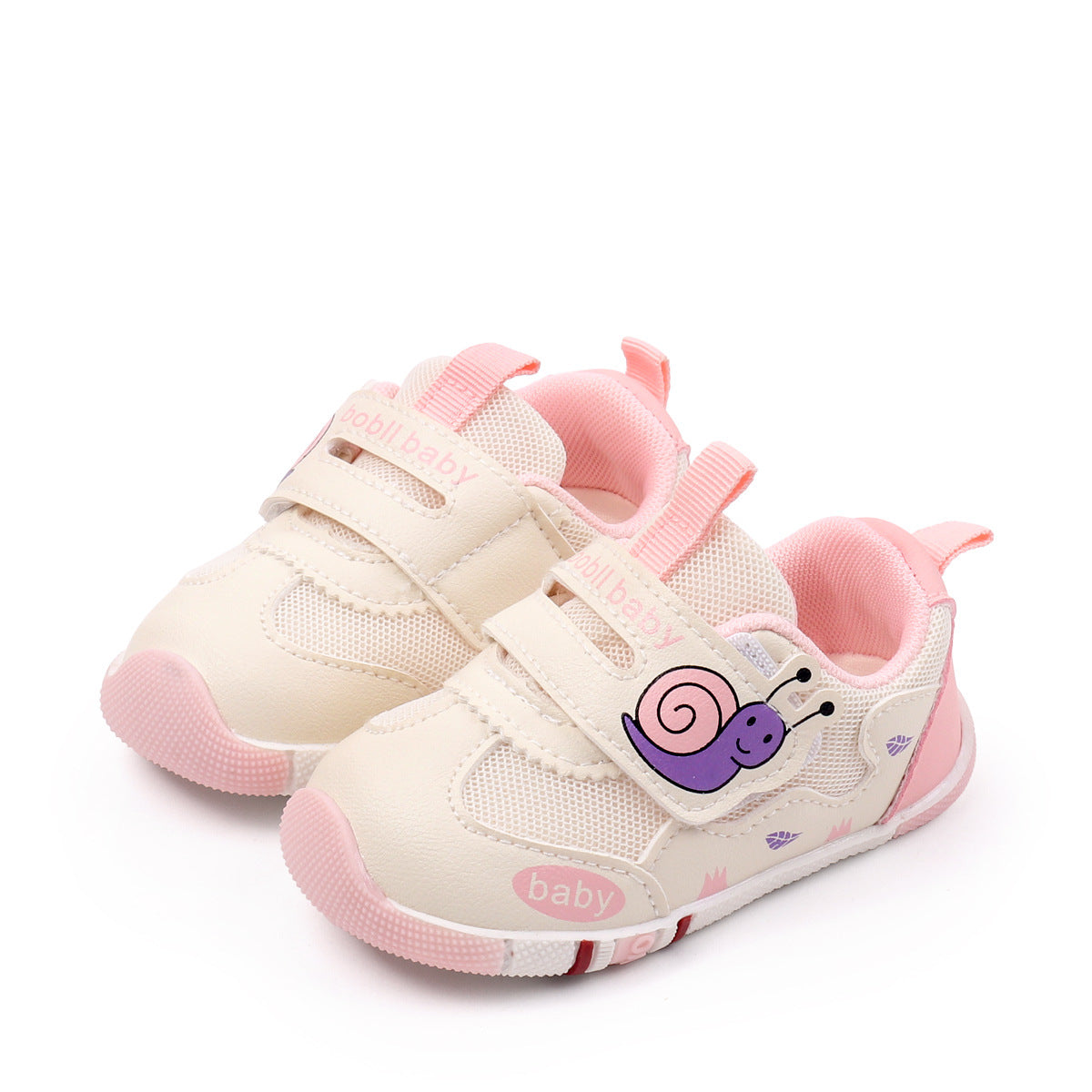 SNAIL PRINT PRE-WALKER SHOES - PINK