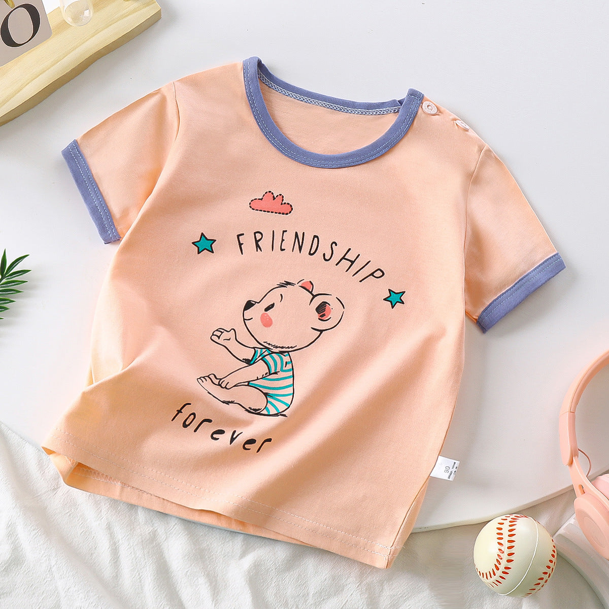 FRIENDSHIP FOREVER T-SHIRT - PEACH