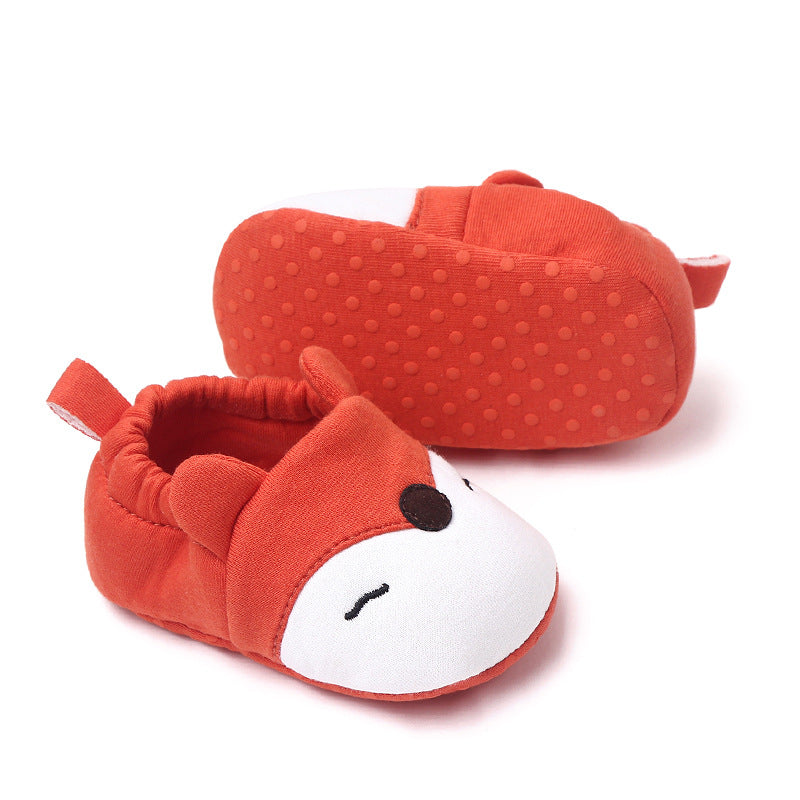 CARTOON FACE SLIP-ON BOOTIES - RUST ORANGE