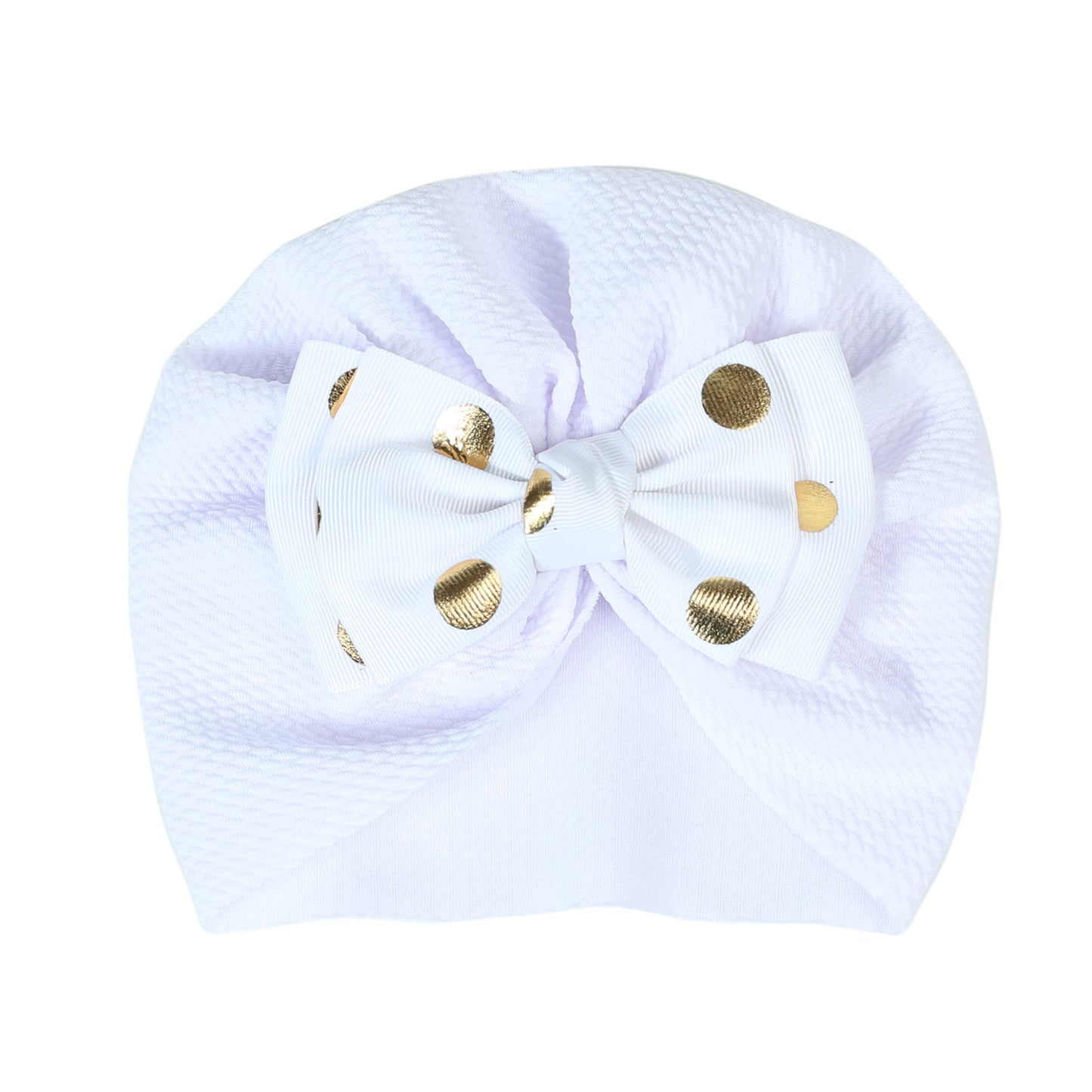 POLKA DOT PRINTED DUAL BOW TURBAN