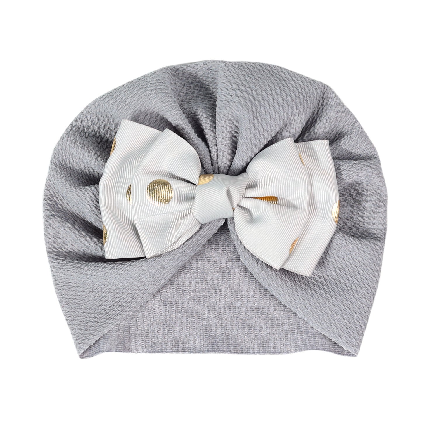 POLKA DOT PRINTED DUAL BOW TURBAN