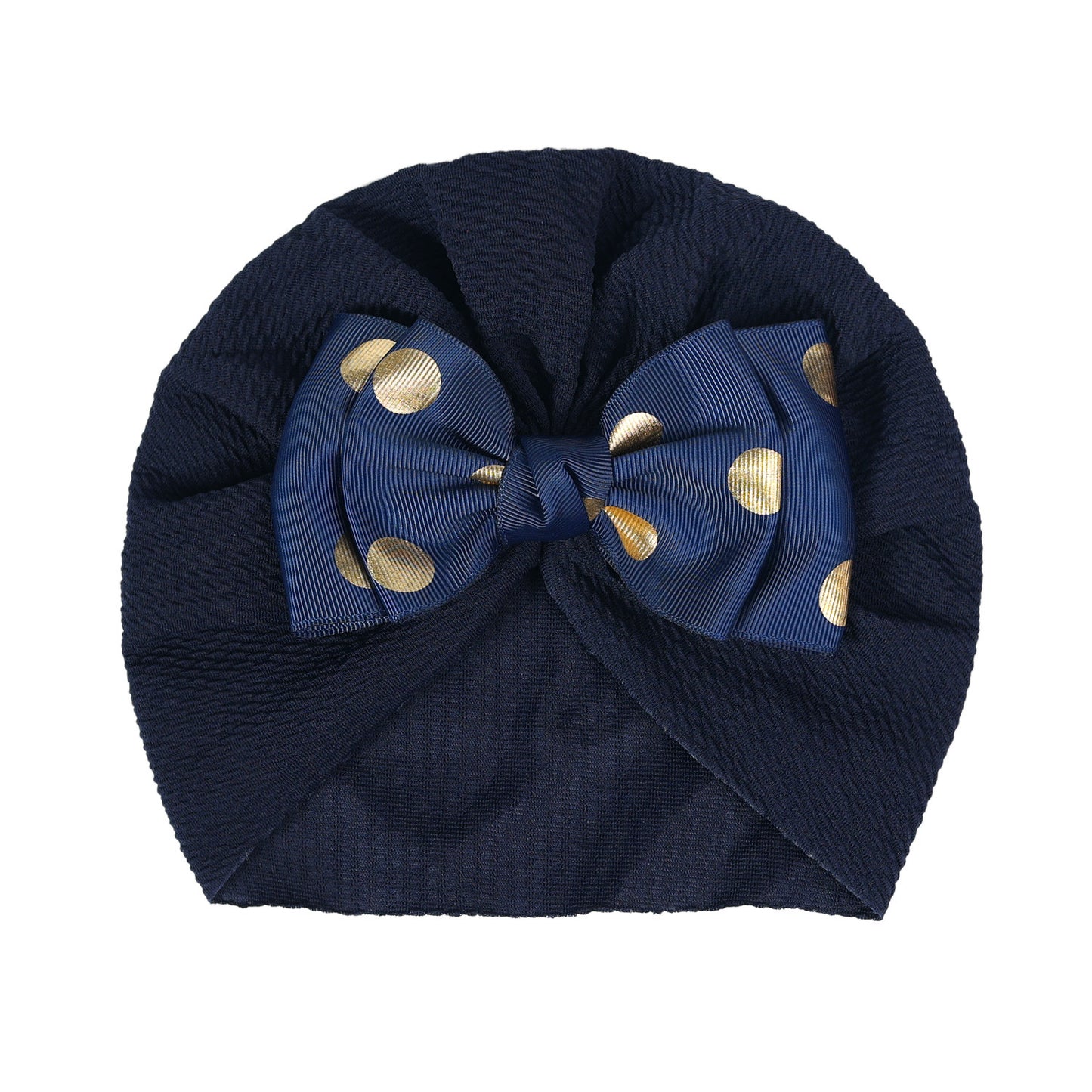 POLKA DOT PRINTED DUAL BOW TURBAN