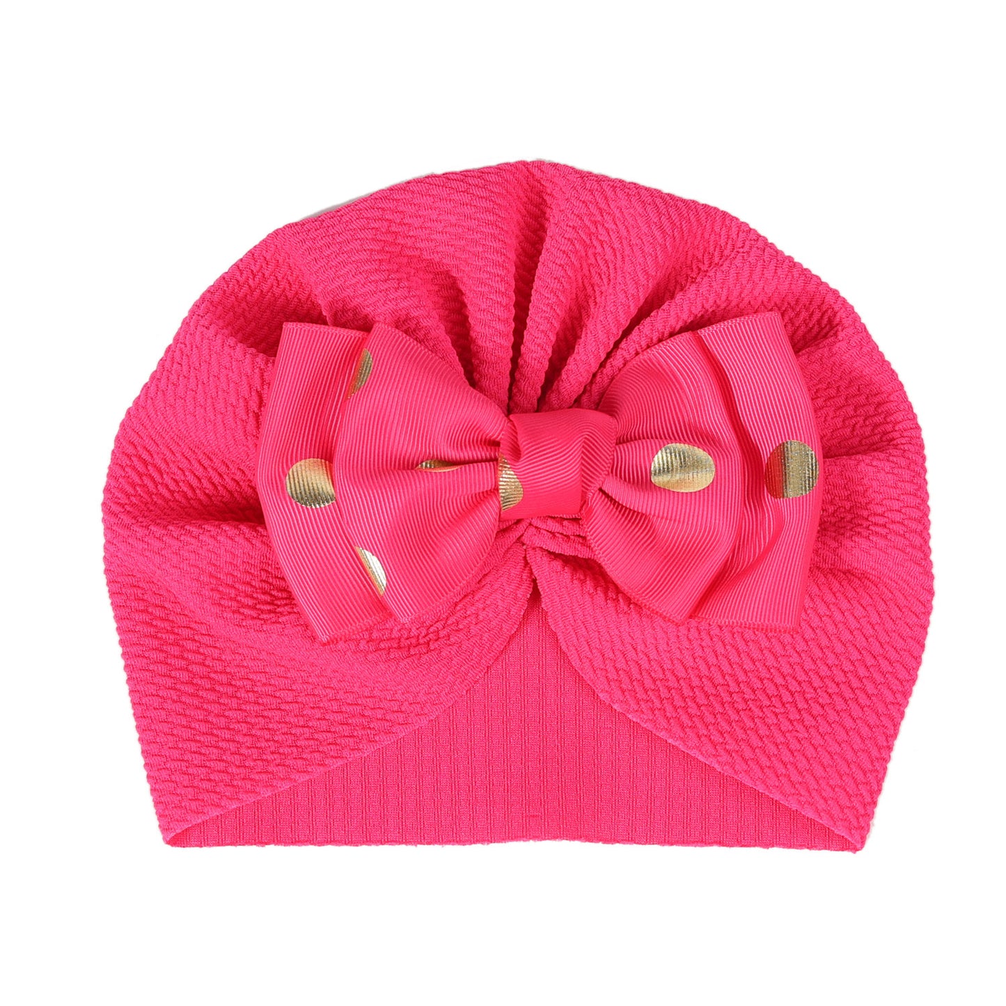 POLKA DOT PRINTED DUAL BOW TURBAN