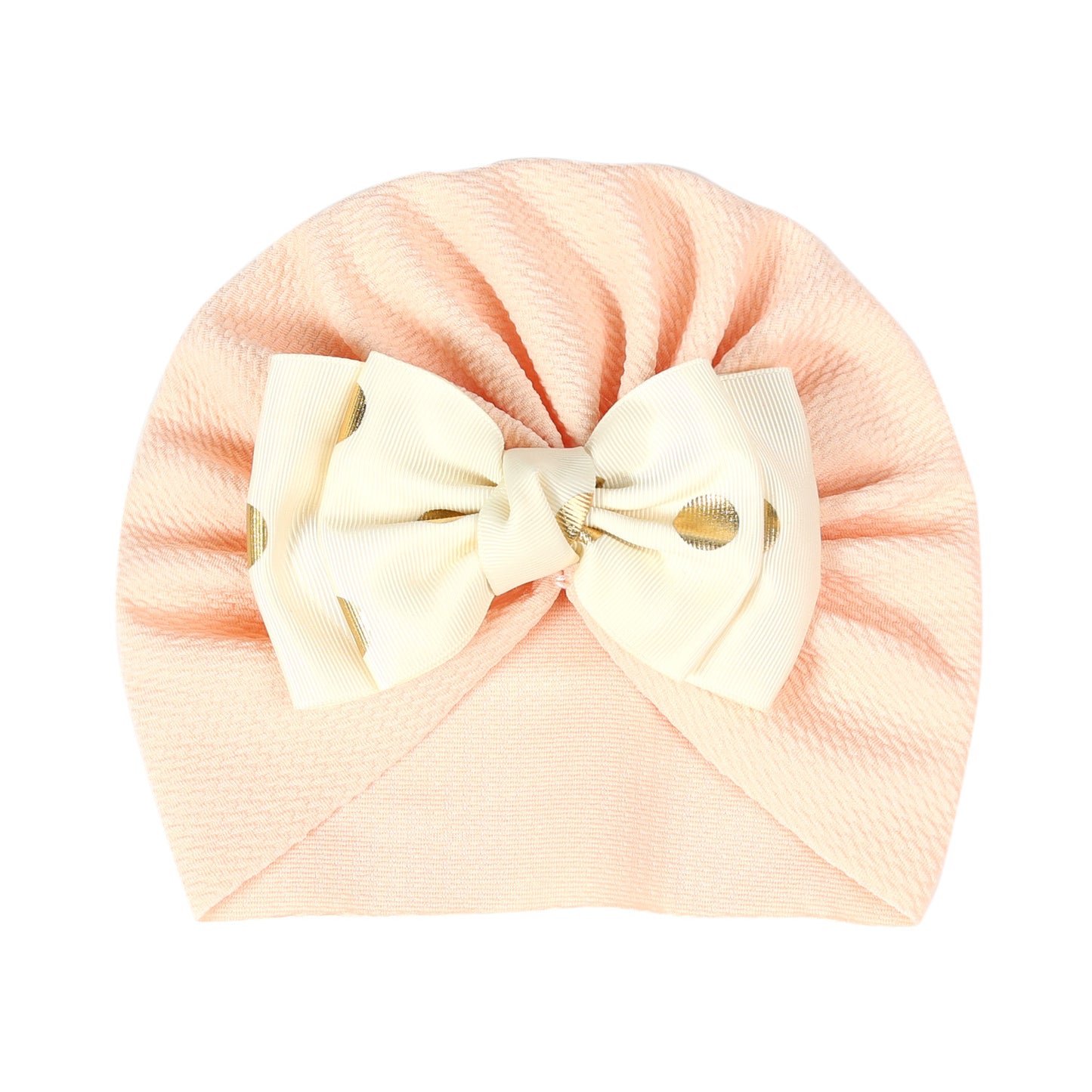 POLKA DOT PRINTED DUAL BOW TURBAN
