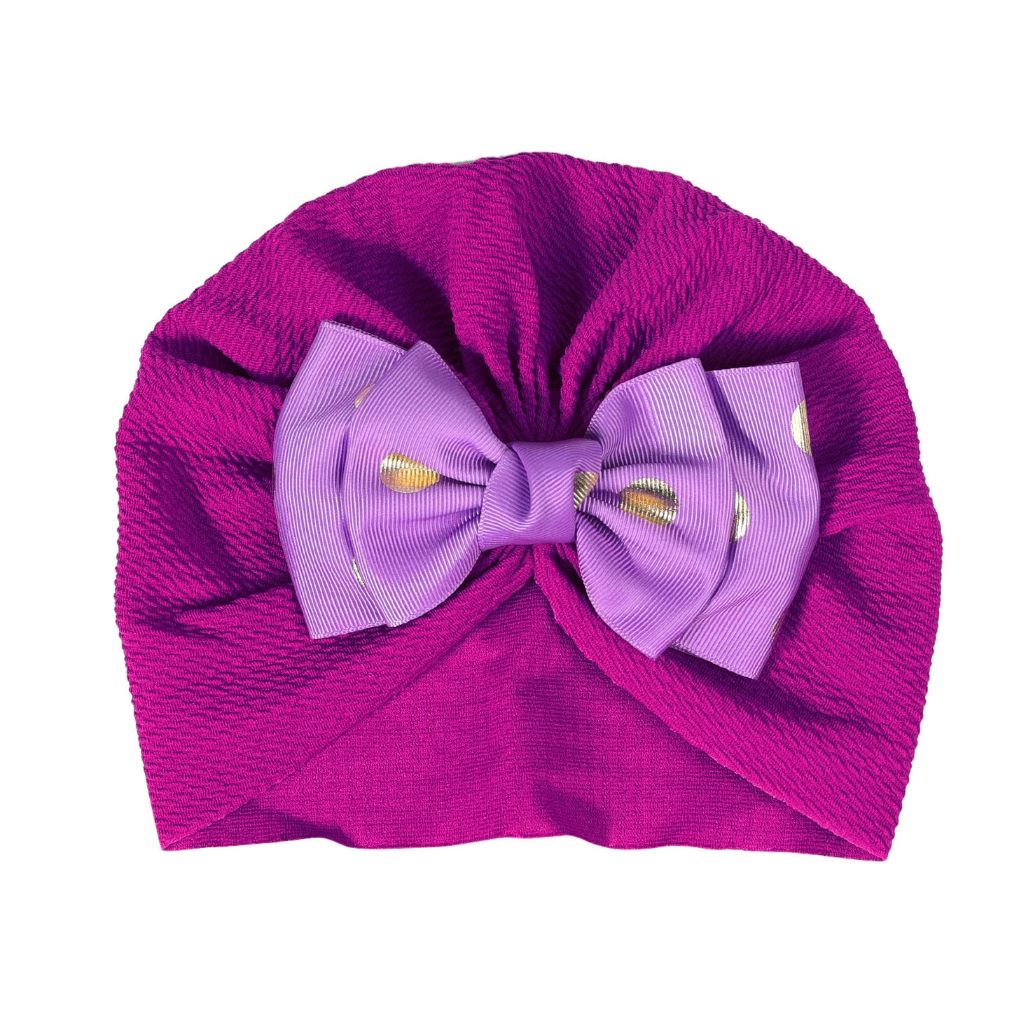POLKA DOT PRINTED DUAL BOW TURBAN