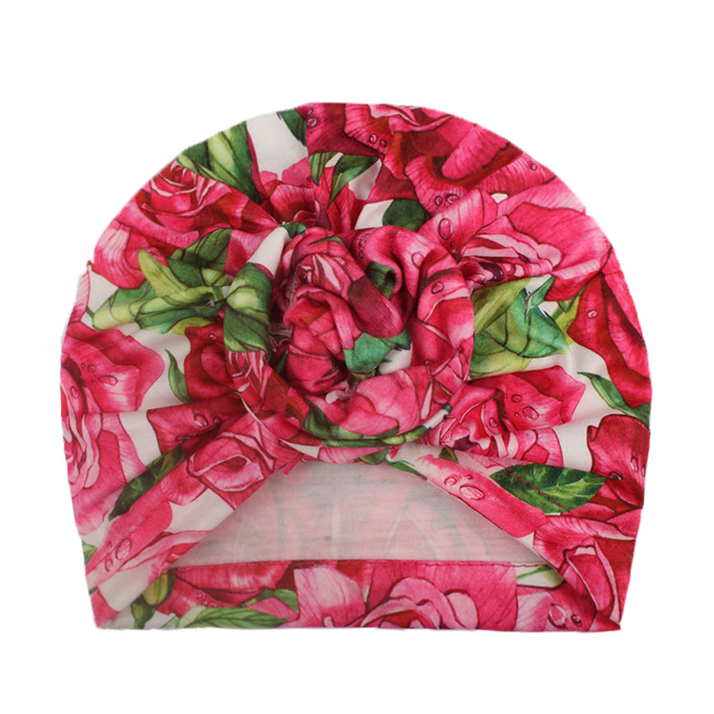 PRINTED FLOWER KNOT TURBAN