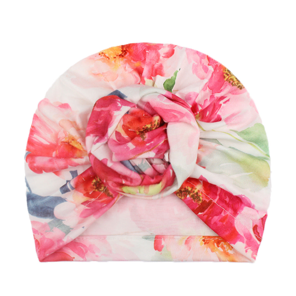 PRINTED FLOWER KNOT TURBAN