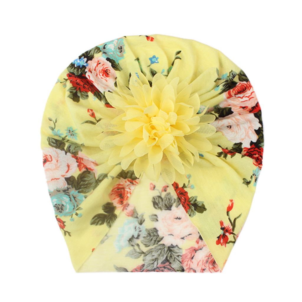 PRINTED FRILL FLOWER TURBAN