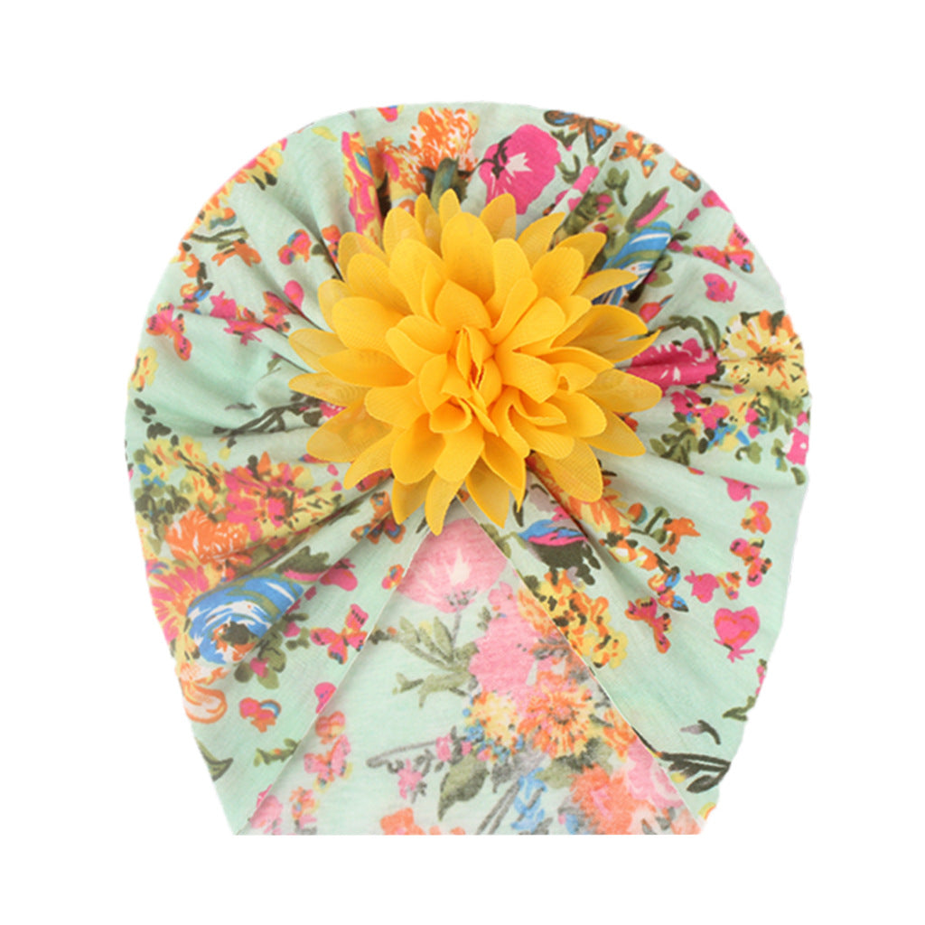 PRINTED FRILL FLOWER TURBAN