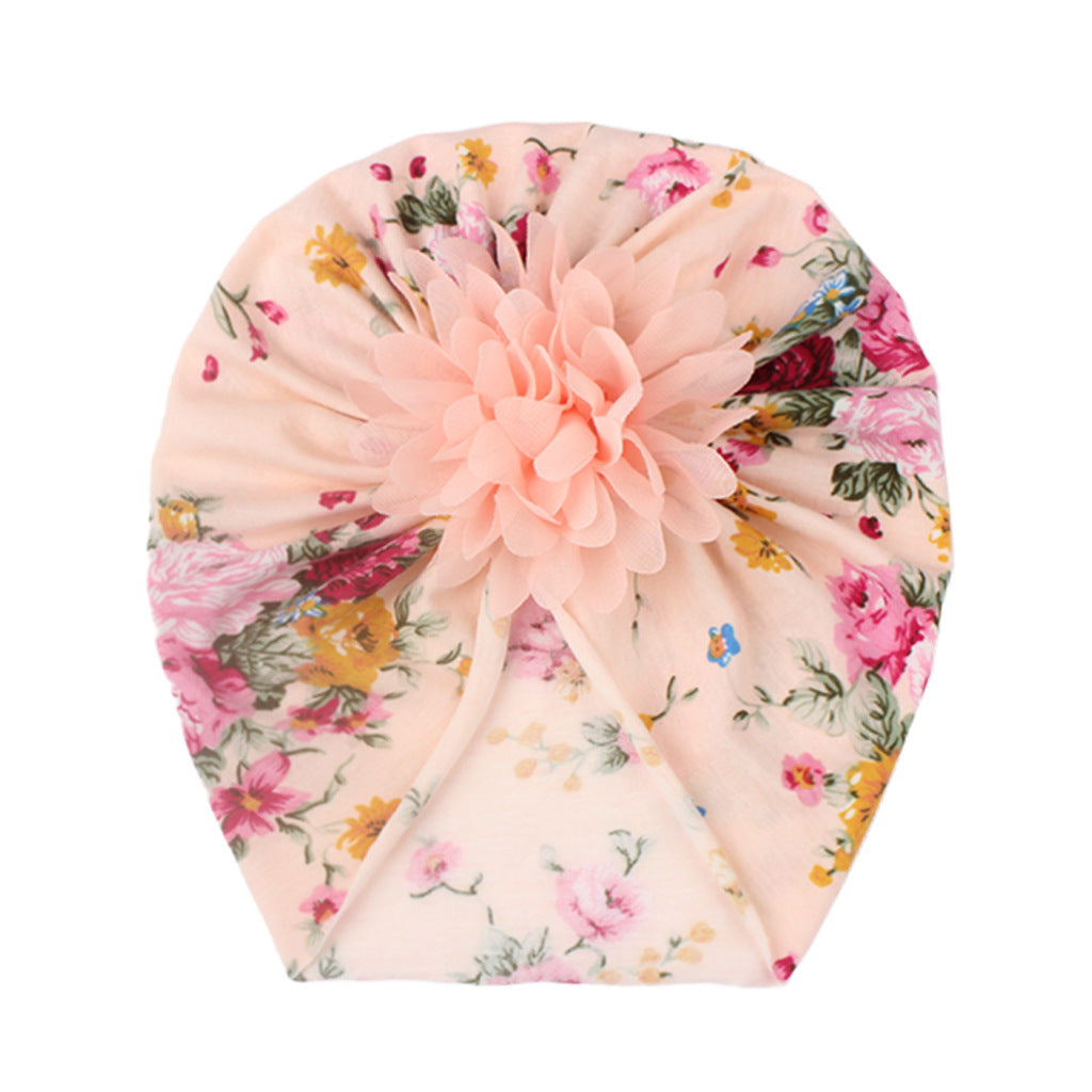 PRINTED FRILL FLOWER TURBAN