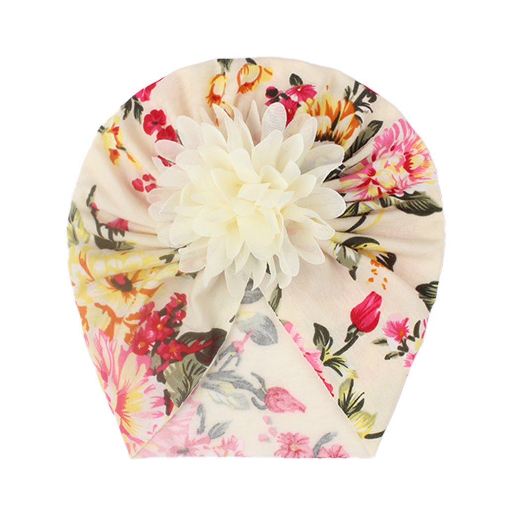 PRINTED FRILL FLOWER TURBAN