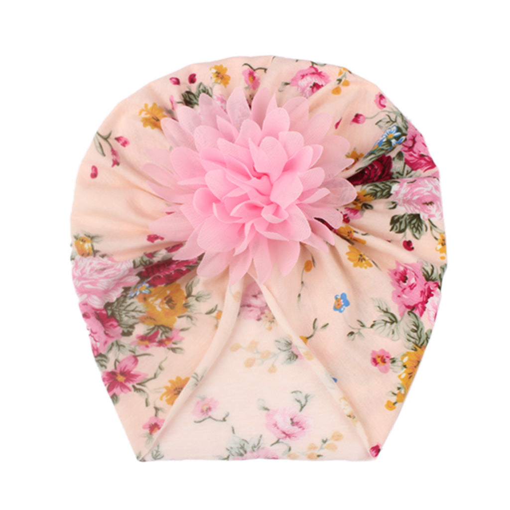 PRINTED FRILL FLOWER TURBAN