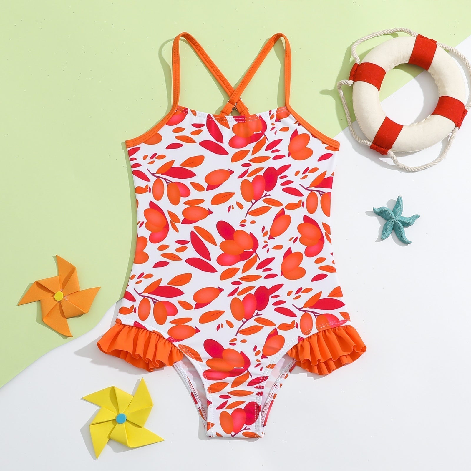HAWAI 1PC SWIM SUIT- ORANGE