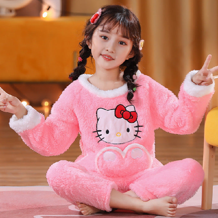 KITTY FURR FULL SLEEVES NIGHT SUIT - PINK