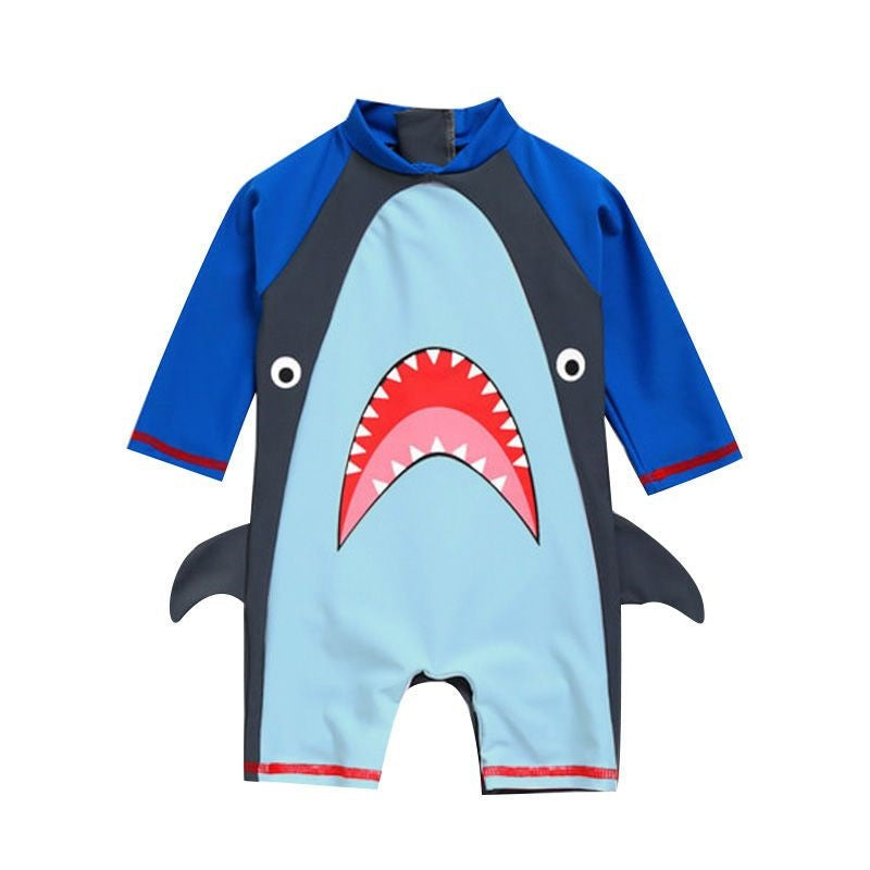 Shark Face Legged Swimsuit - Blue