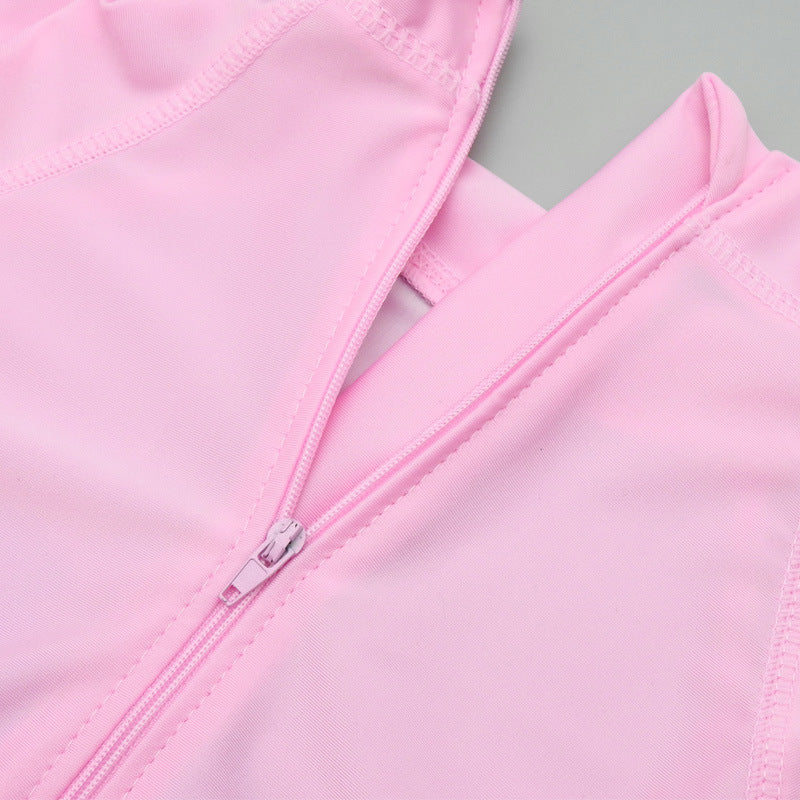 Star Unicorn & Frill Applique Legged Swimsuit - Light Pink