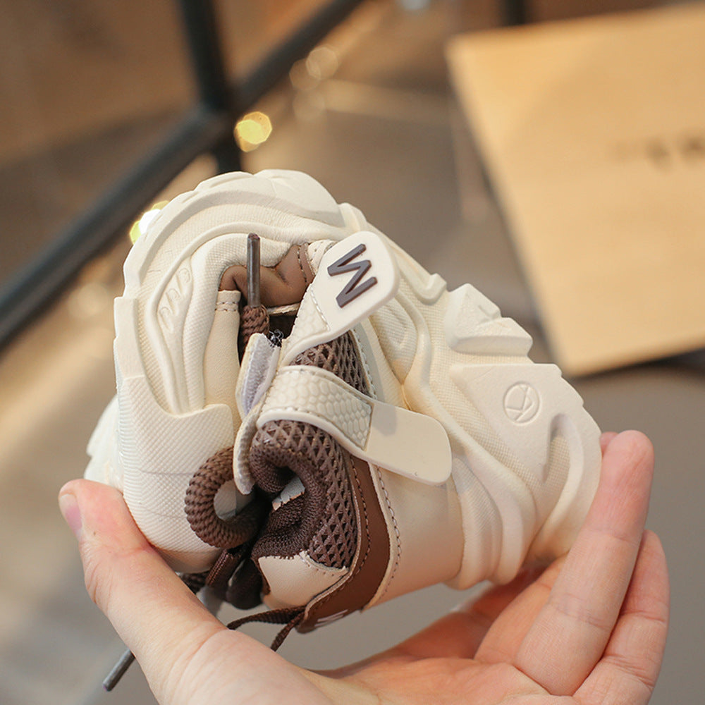 Lace Design Patch Detailed Sport Shoes - Brown